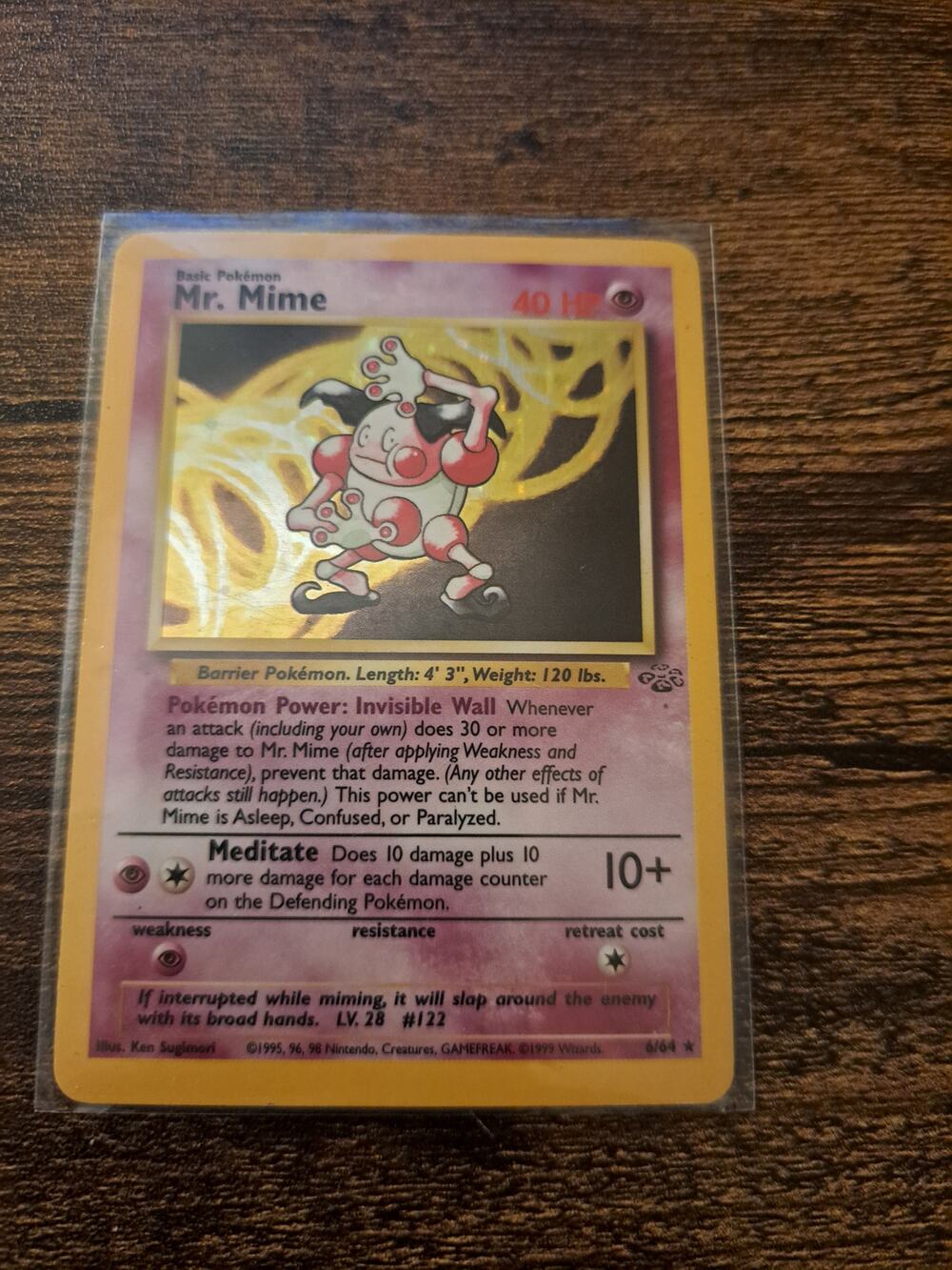 Pokémon Mr. Mime 6/64 Jungle Holofoil No Symbol Misprint Moderately Played